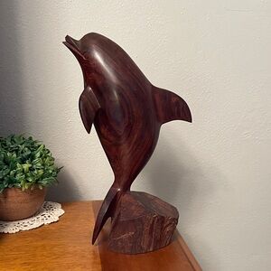 Hand Carved DOLPHIN Sculpture Made of Iron Wood
